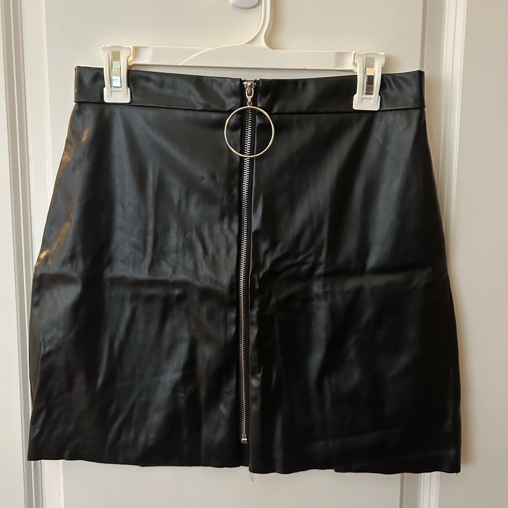 Faux leather skirt